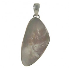 Free Form Mother of Pearl Pendant, Sterling Silver